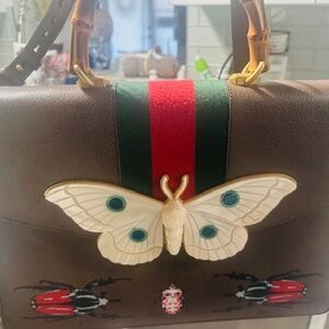 Gucci Brown Calfskin & Shell Butterfly Calfskin Shoulder Bag - RARE!!!!
